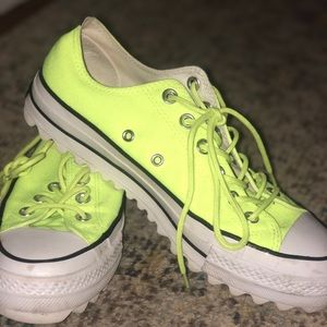 Like Green Platform Converse Sneakers